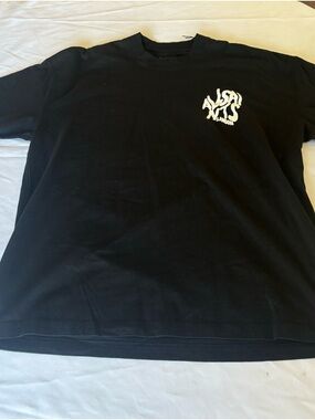 All Saints Orlando Logo Print Oversized T-shirt Organic Cotton Mens Large Black